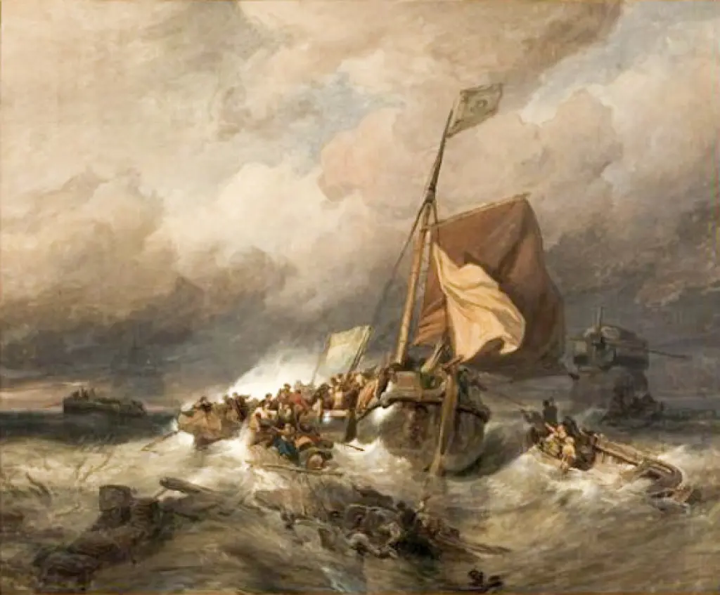 Wijnand Nuijen - Tafereel van de watersnood uit 1825 